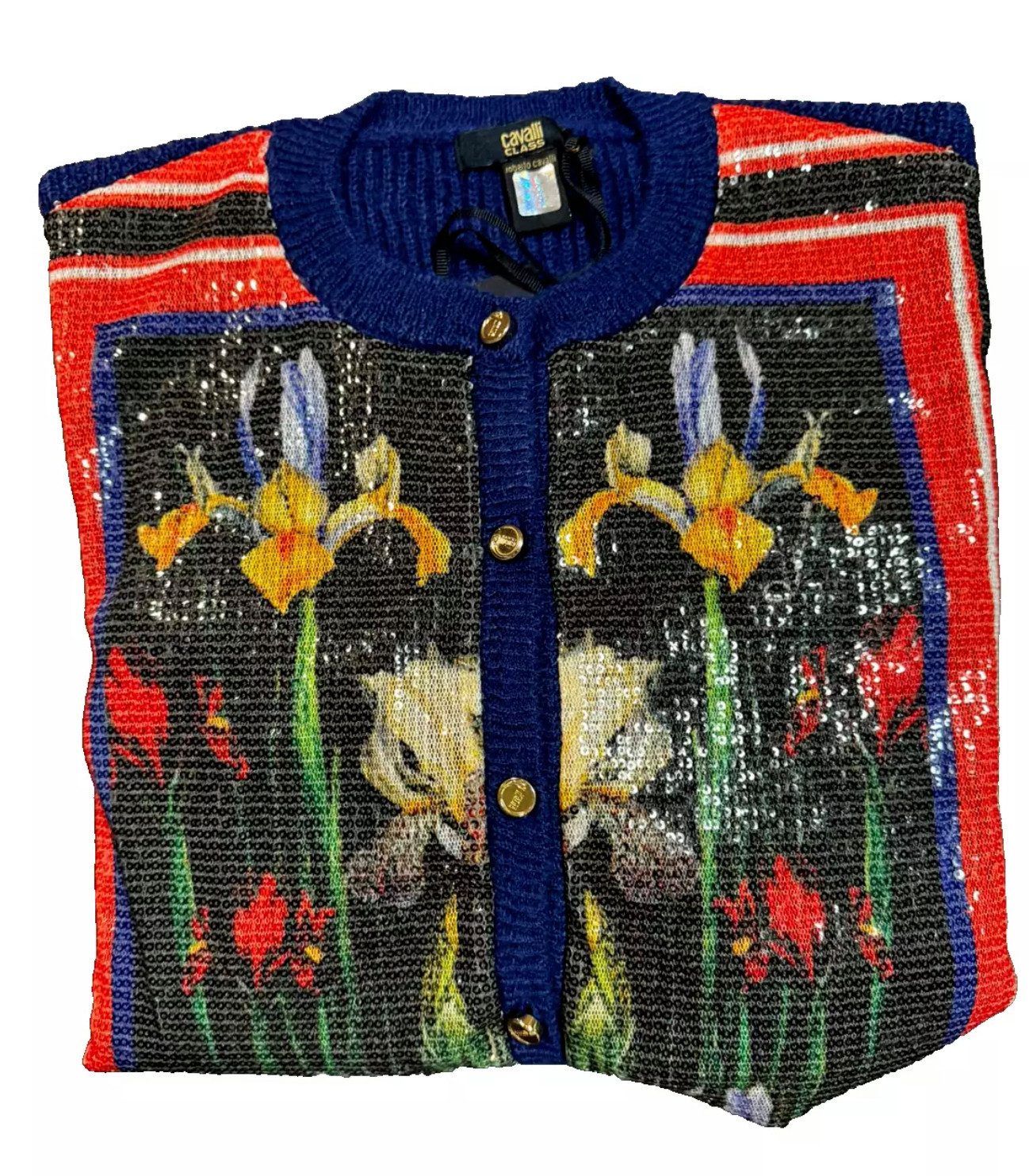 CLASS ROBERTO CAVALLI Cardigan Damen Strickjacke Sequin Embellished Floral günstig online kaufen