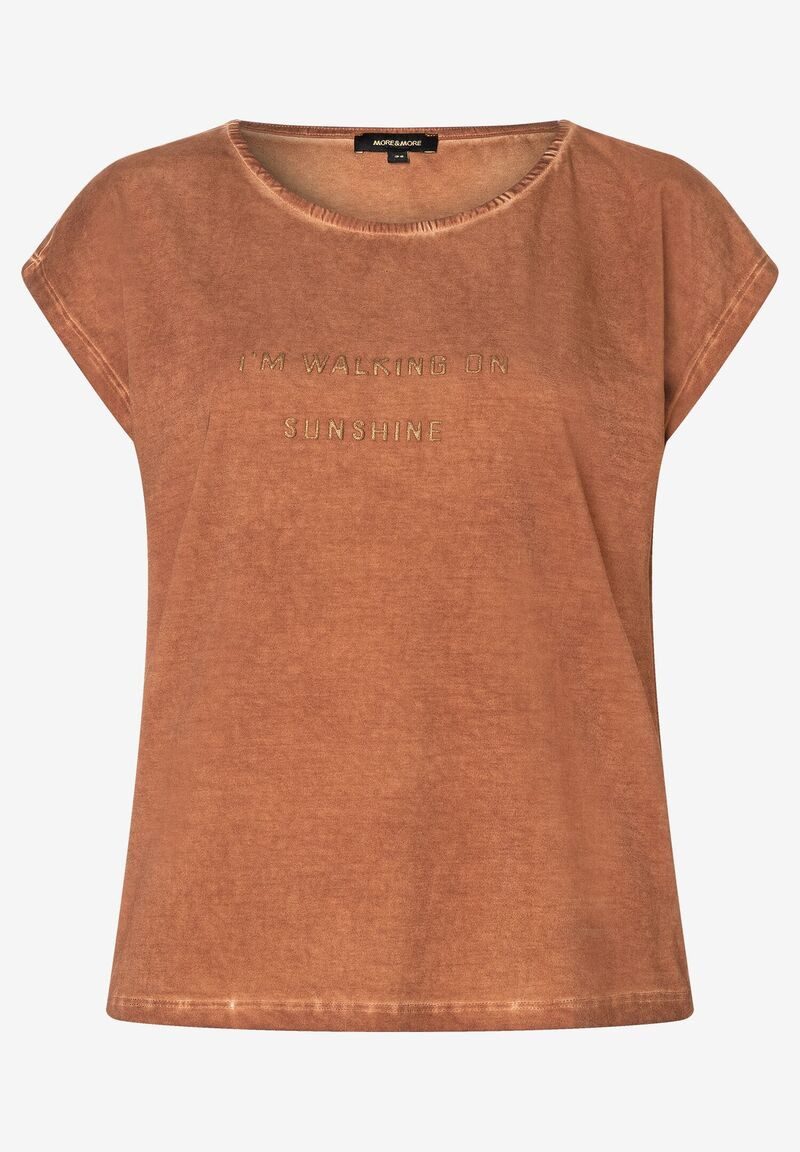 MORE&MORE T-Shirt T-Shirt mit Schriften clay günstig online kaufen