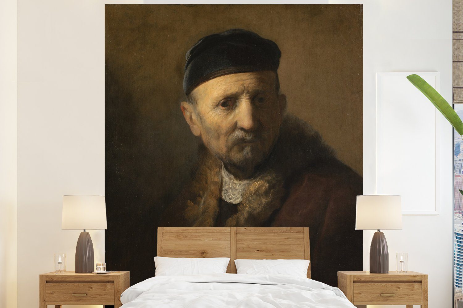 MuchoWow Fototapete Tronie eines alten Mannes - Rembrandt van Rijn, Matt, bedruckt, (3 St), Vliestapete für Wohnzimmer Schlafzimmer Küche, Fototapete
