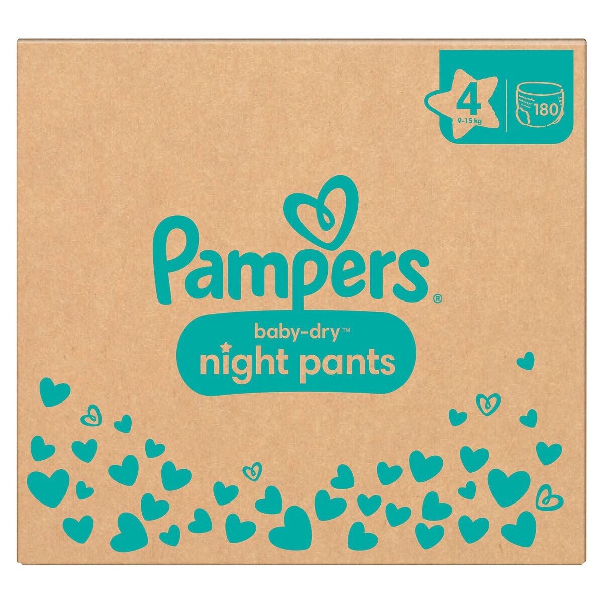 Pampers Windeln Monatsbox baby-dry night pants, Gr.4 (9-15 kg) 180 Stück