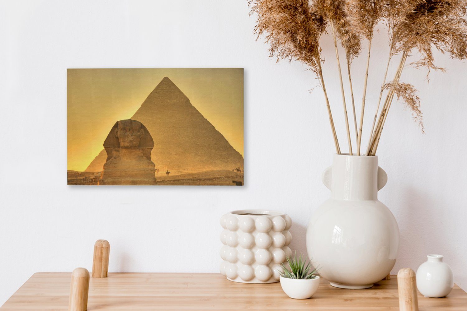 im Sphinx (1 Abendlicht, von cm Aufhängefertig, in St), Leinwandbilder, Ägypten Wanddeko, Die Wandbild 30x20 Leinwandbild OneMillionCanvasses® Gizeh