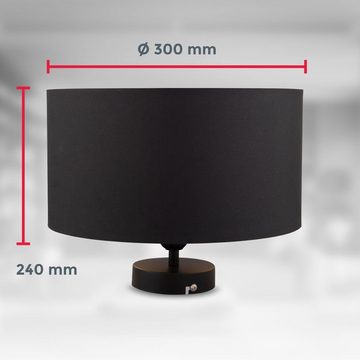 B.K.Licht Deckenleuchte Stoffdeckenlampe E27 Ø30 cm Schwarz-Gold - BKL1420, 1-flammig Ø30cm 60W Wohnzimmer