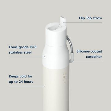 UE Stock Trinkflasche LARQ Isolierte Trinkflasche mit Filter und Strohhalm 740 ml Granitweiß