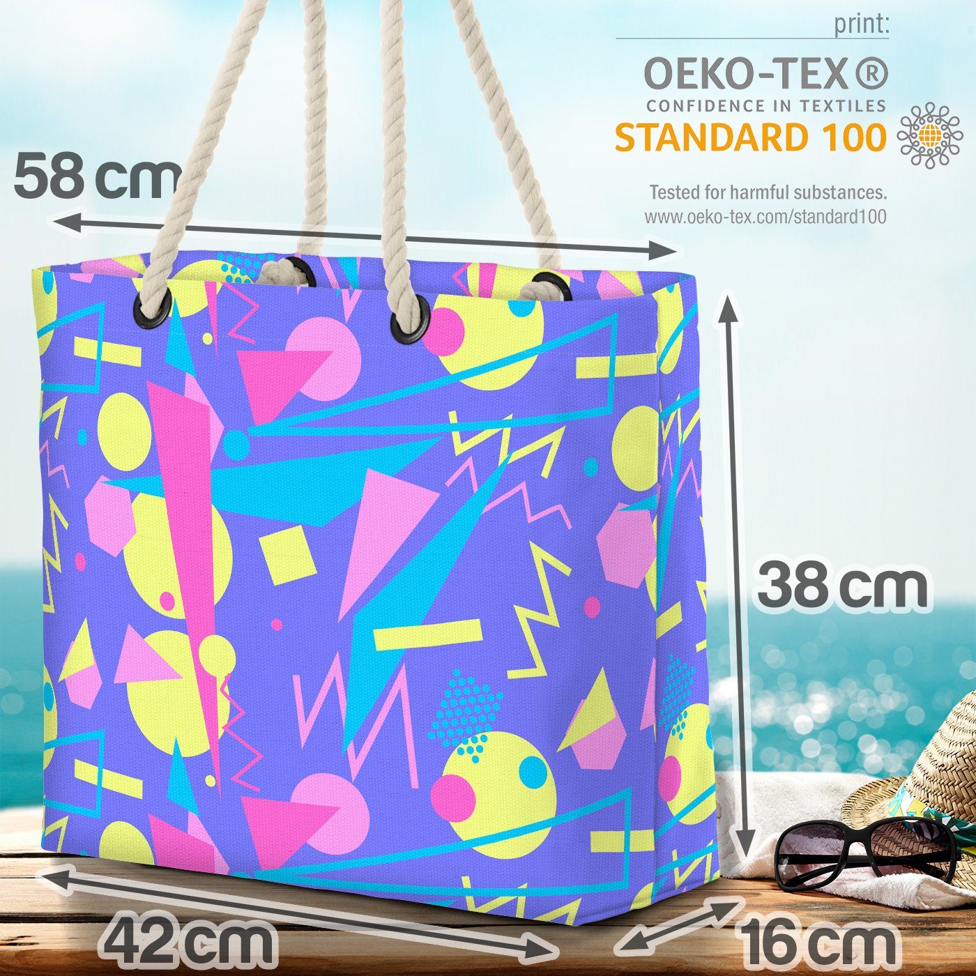 hipster kreise Lila punkte (1-tlg), Muster kunst Art kinder kinderzi VOID Strandtasche Pop Retro