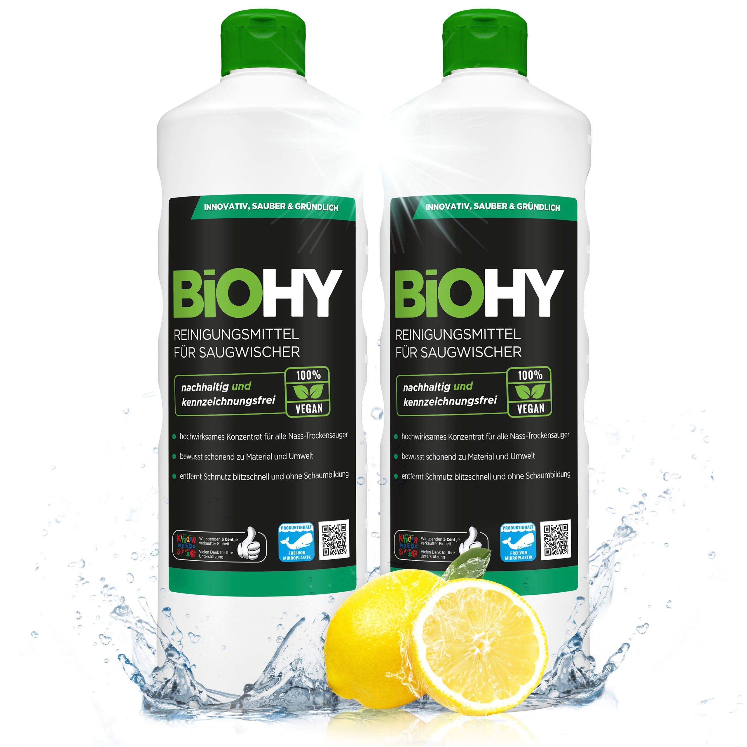BiOHY Reinigungsmittel für Saugwischer 2er Pack (2 x 1 Liter Flasche... Reinigun