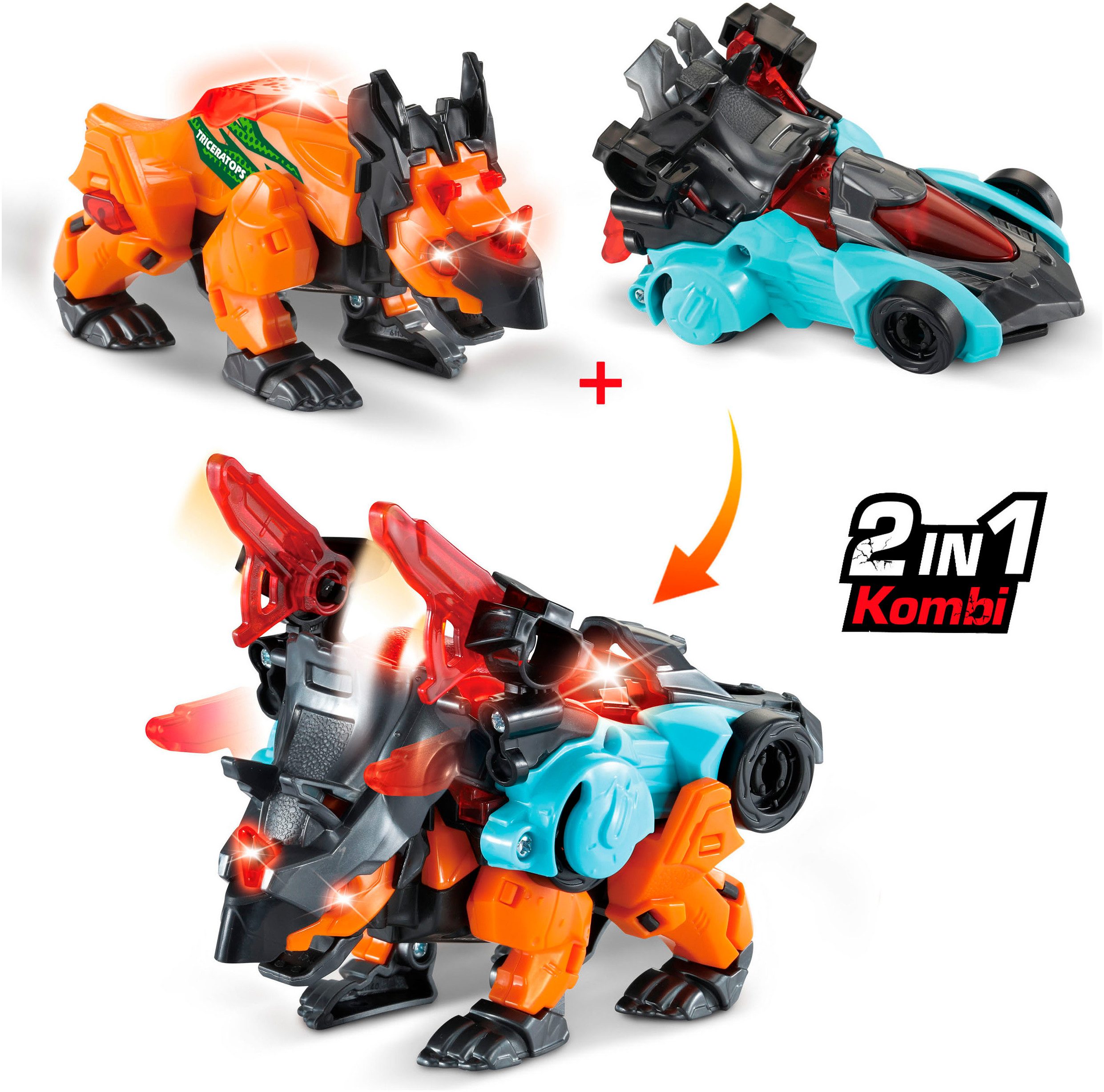 Vtech® Actionfigur Switch&Go Dinos, Combo Triceratops, mit Licht und Sound
