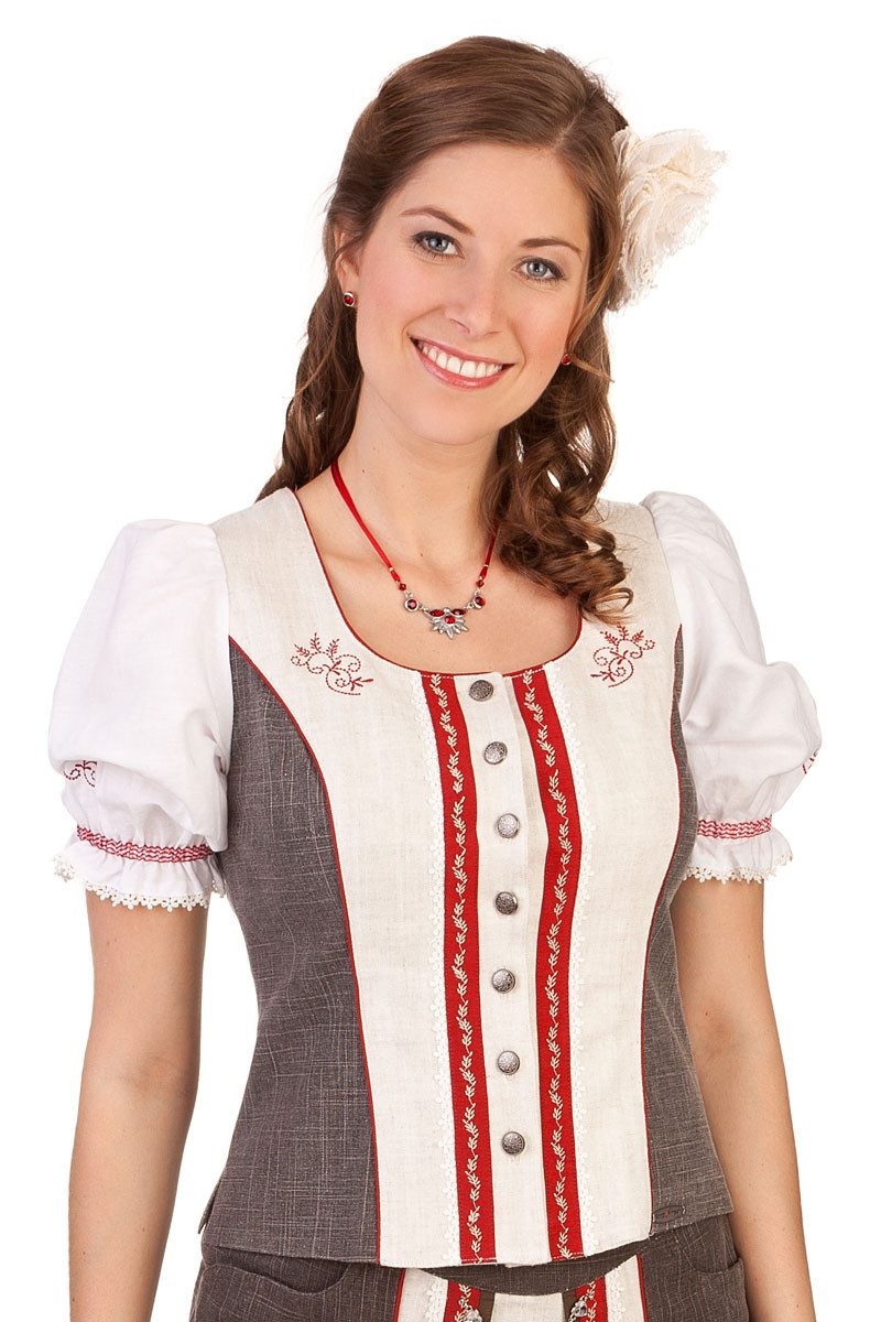 Spieth & Wensky Trachtenbluse Trachtenmieder - MAISACH - braun