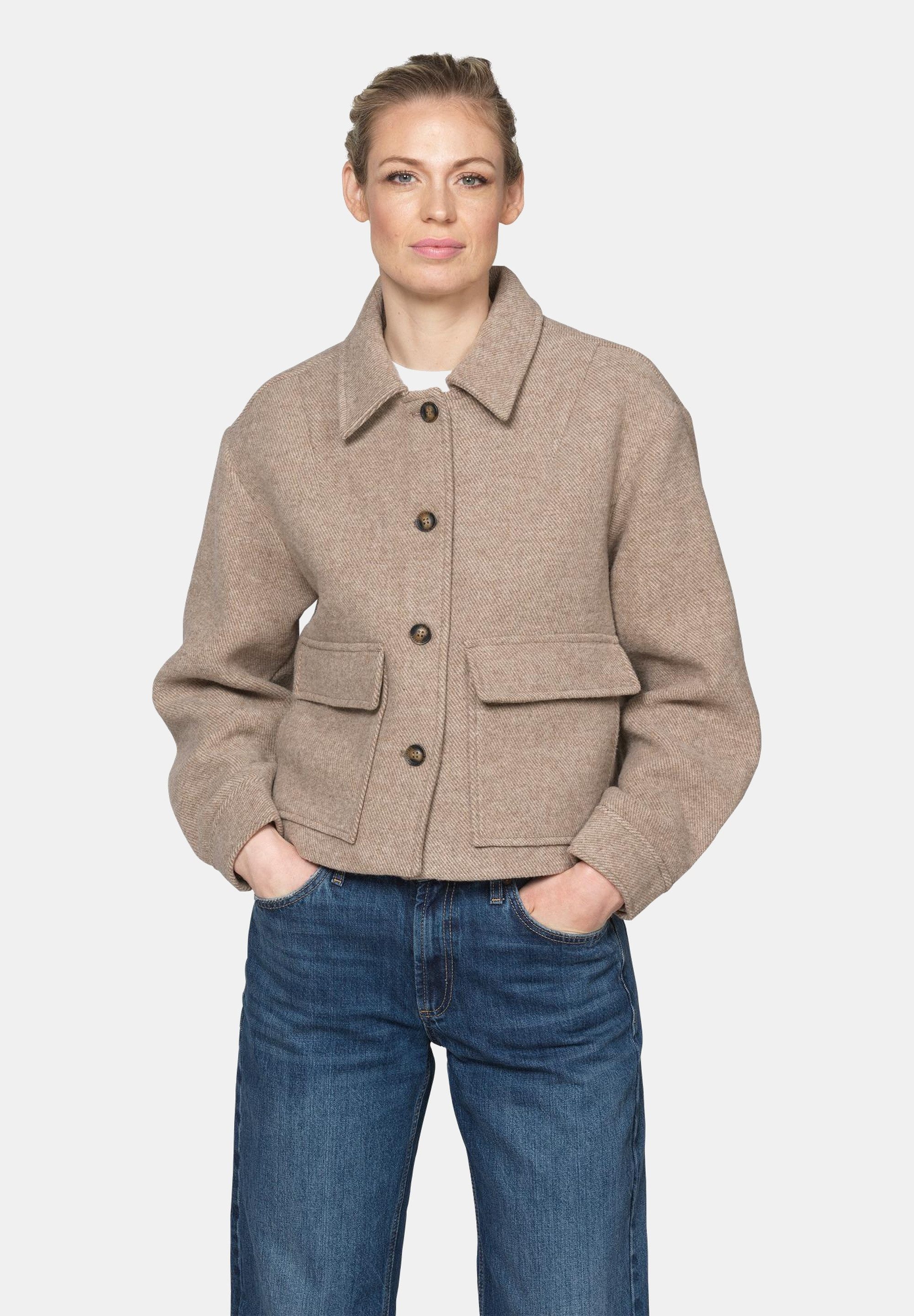 Ilse Jacobsen Funktionsjacke MELTON01 Wasserabweisend, Hornknöpfe, großer Kragen