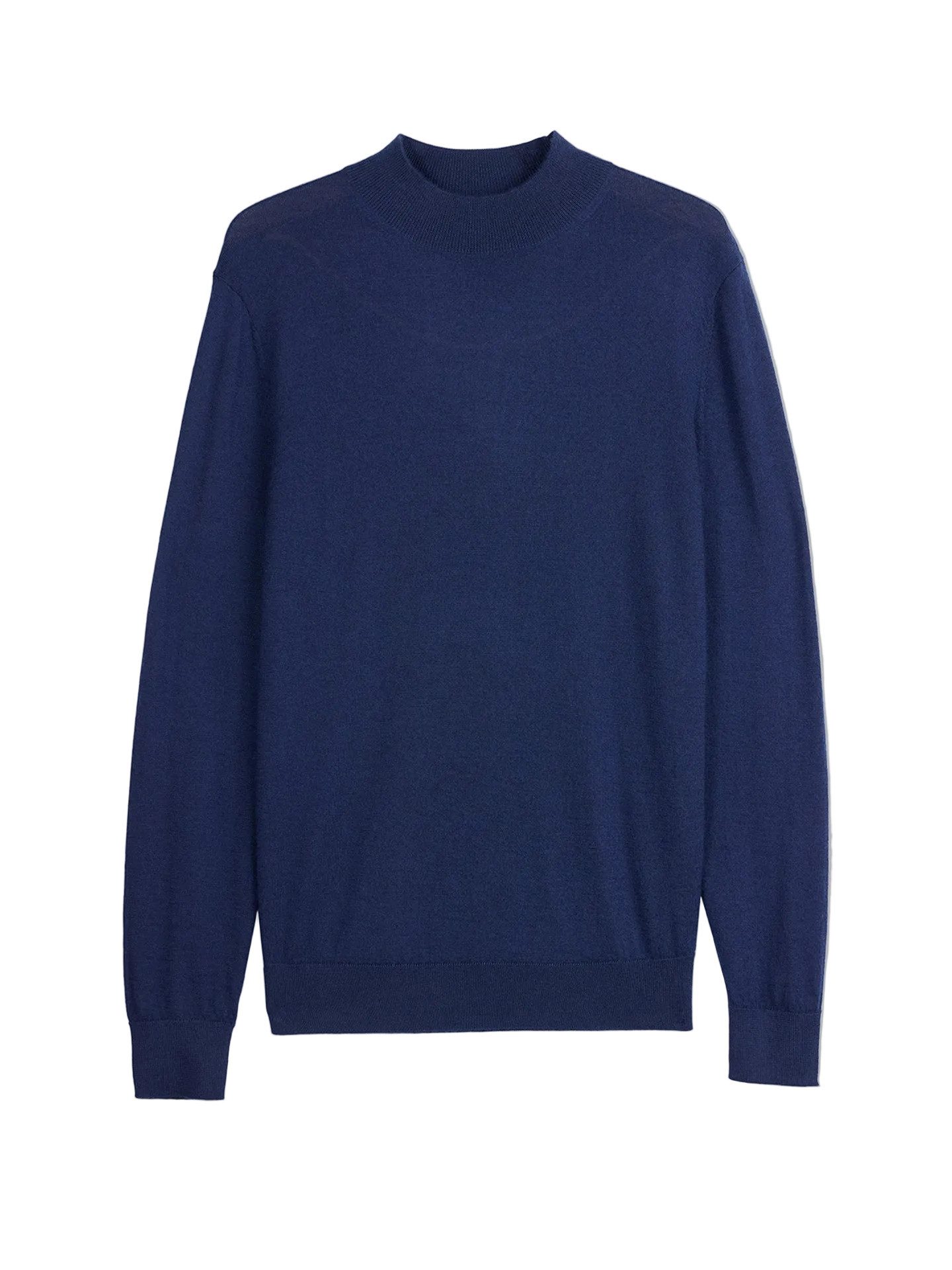 Rundhalspullover Herren Kaschmir-Seide Pullover mit Stehkragen