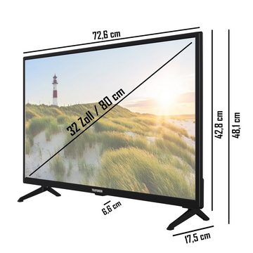 Telefunken XH32SN550S LCD-LED Fernseher (80 cm/32 Zoll, HD-ready, Smart TV, HDR, Triple-Tuner, Dolby Audio - 6 Monate HD+ gratis)
