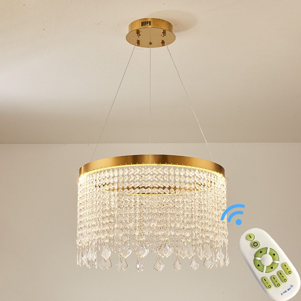 Eurohandisplay LED Pendelleuchte LED Pendelleuchte Hängelampe Fernbedienung dimmbar Farbton steubar, LED fest integriert, Kaltweiß- bis Warmweiß, Lichtfarbe und Helligkeit einstellbar