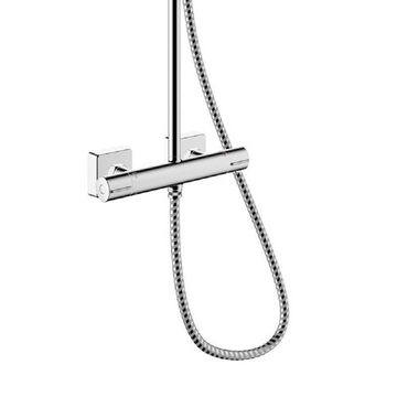 hansgrohe Duscharmatur VERNIS Shape Duschsystem, Thermostat Duschbrause Regendusche Armatur (Wasser sparen, Wassersparen, Komplettset, Chrom, Duschbrause Set, Regendusche, mit Schlauch, Schwarz) Armaturen Bad Badarmatur Dusche Duscharmatur Komplett Duscharmaturen