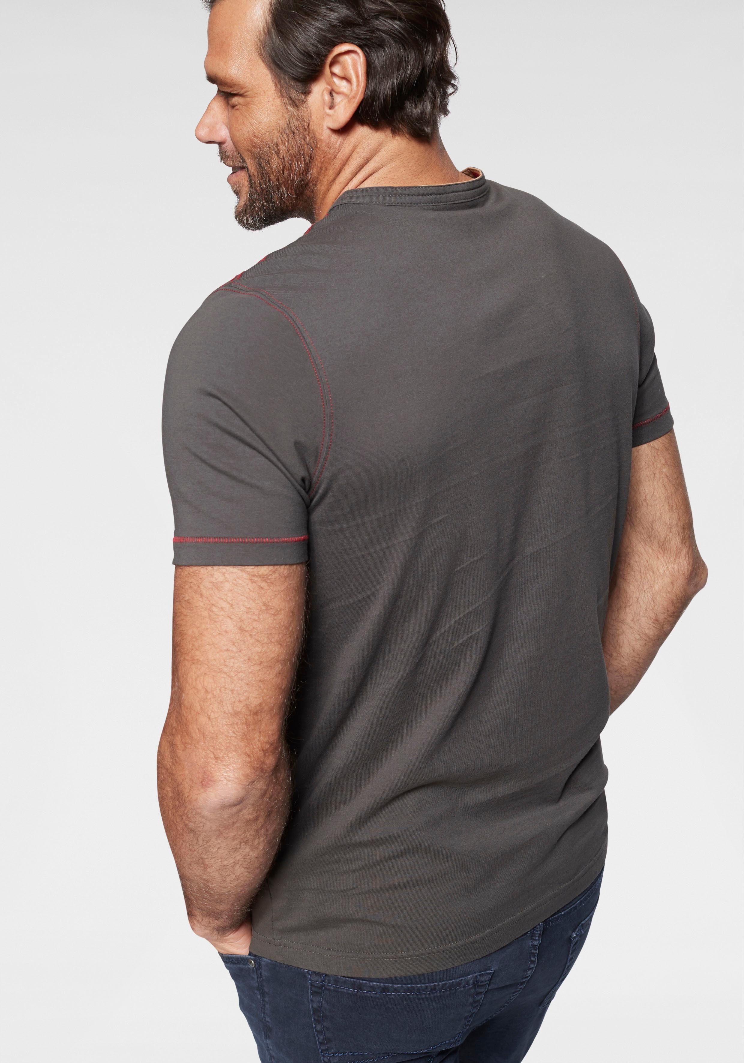 Man's World Henleyshirt Kurzarm, lässige Passform, günstig online kaufen