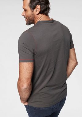 Man's World Henleyshirt mit kontrastfarbenen Nähten