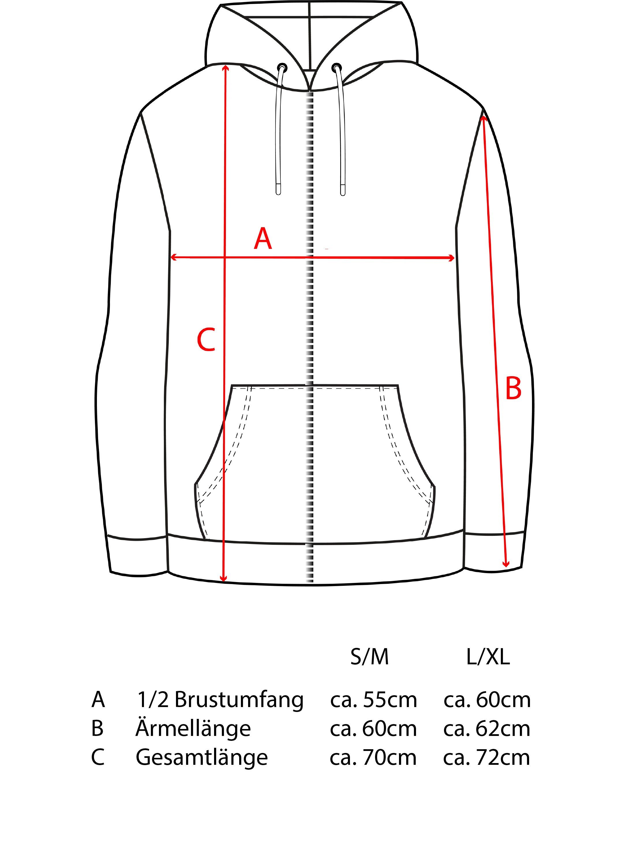Zwillingsherz Kapuzensweatjacke "Maritim" mit gesticktem MOIN und Anker Logo und Reißverschluss