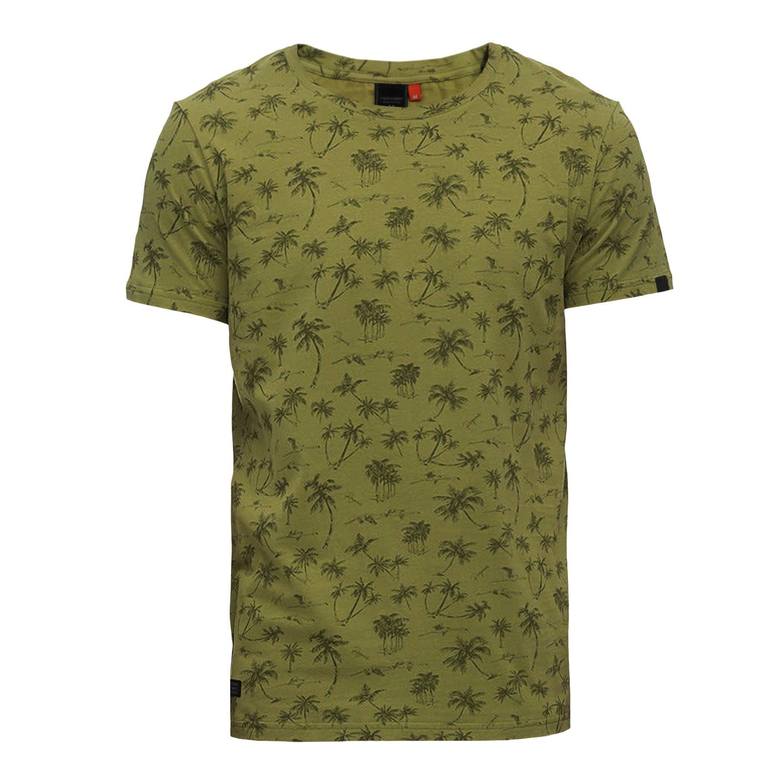 Ragwear T-Shirt Wanno olive Allover-Palmen-Print 5043 light mit