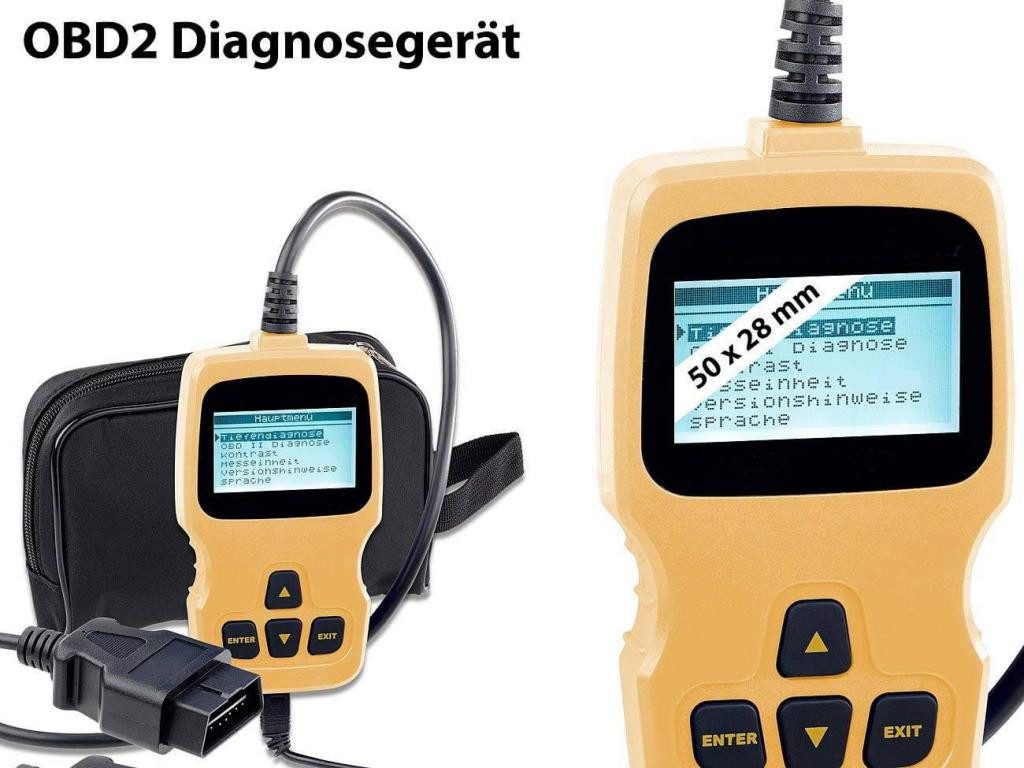 Motor OBD2 Diagnosegerät mit XL-LCD-Display Fehlerspeicher Analyse Auto-Adapter