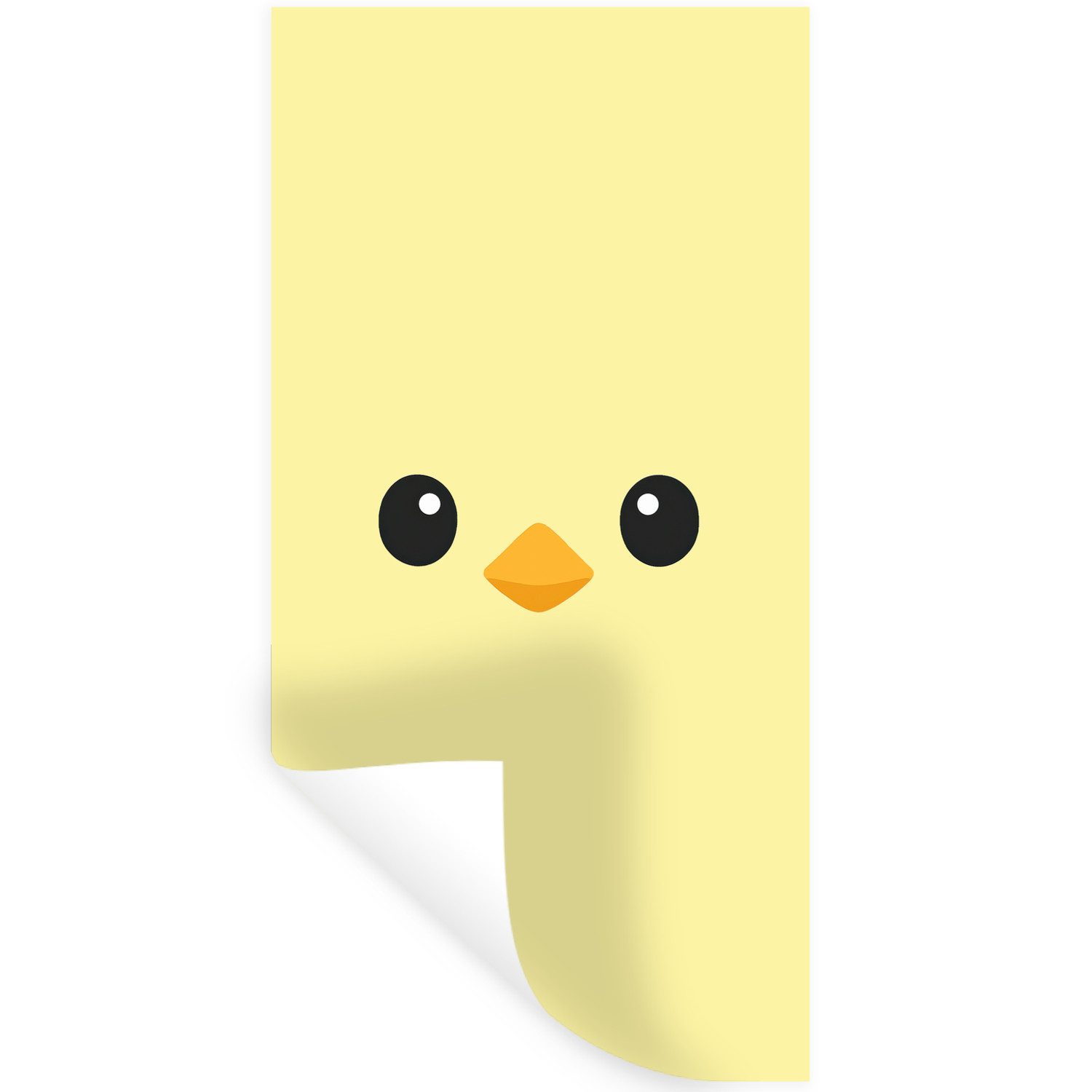 MuchoWow Wandsticker Küken - Fröhlich - Gelb - Minimalistisch (1 St), Wandaufkleber, Repositionierbar, Selbstklebend, 80x160 cm