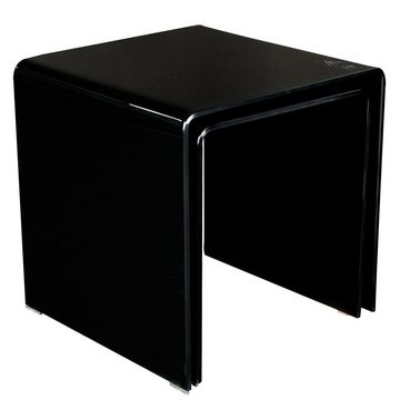 etc-shop Beistelltisch, Beistelltisch Tisch Set Modern Wohnzimmertisch Glas schwarz