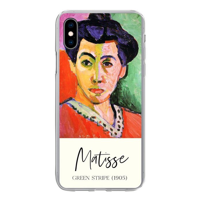 MuchoWow Handyhülle Matisse - Grüner Streifen (1905) - Alte Meister Handyhülle Apple iPhone Xs Smartphone-Bumper Print Handy