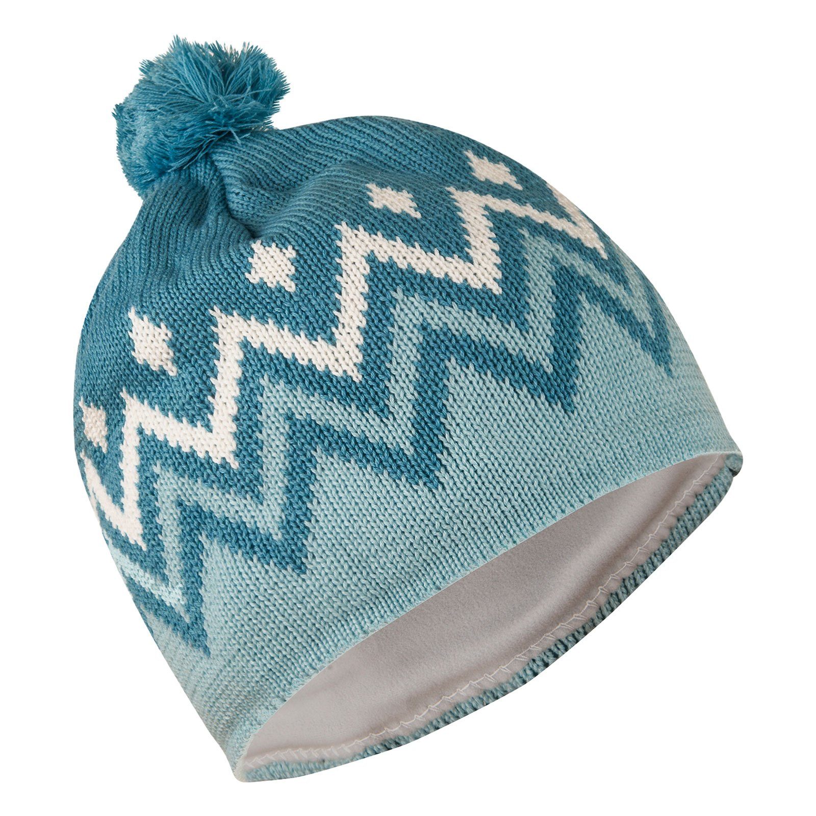 DAEHLIE Bommelmütze Hat Pattern mit Fleece-Innenband blau