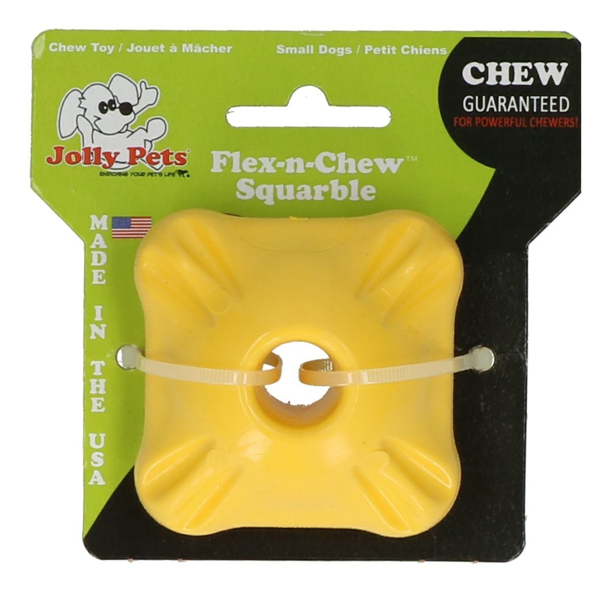 Jolly Pets Tierball Jolly Flex-n-Chew Squarble Gelb Small Kauspielzeug für Hunde, (1-tlg)