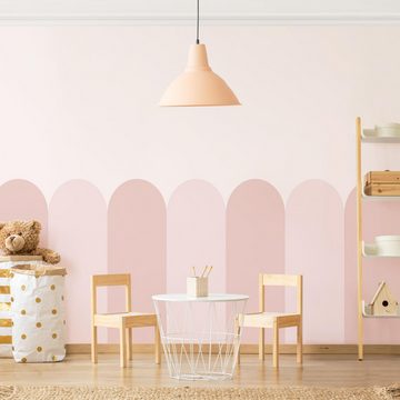 Bilderdepot24 Kindertapete Halbkreisbordüre mittel Mix Muster rosa moderne Wanddeko XXL, Glatt, Matt, (Inklusive Gratis-Kleister oder selbstklebend), Mädchenzimmer Jungenzimmer Babyzimmer Bildtapete Fototapete Wandtapete