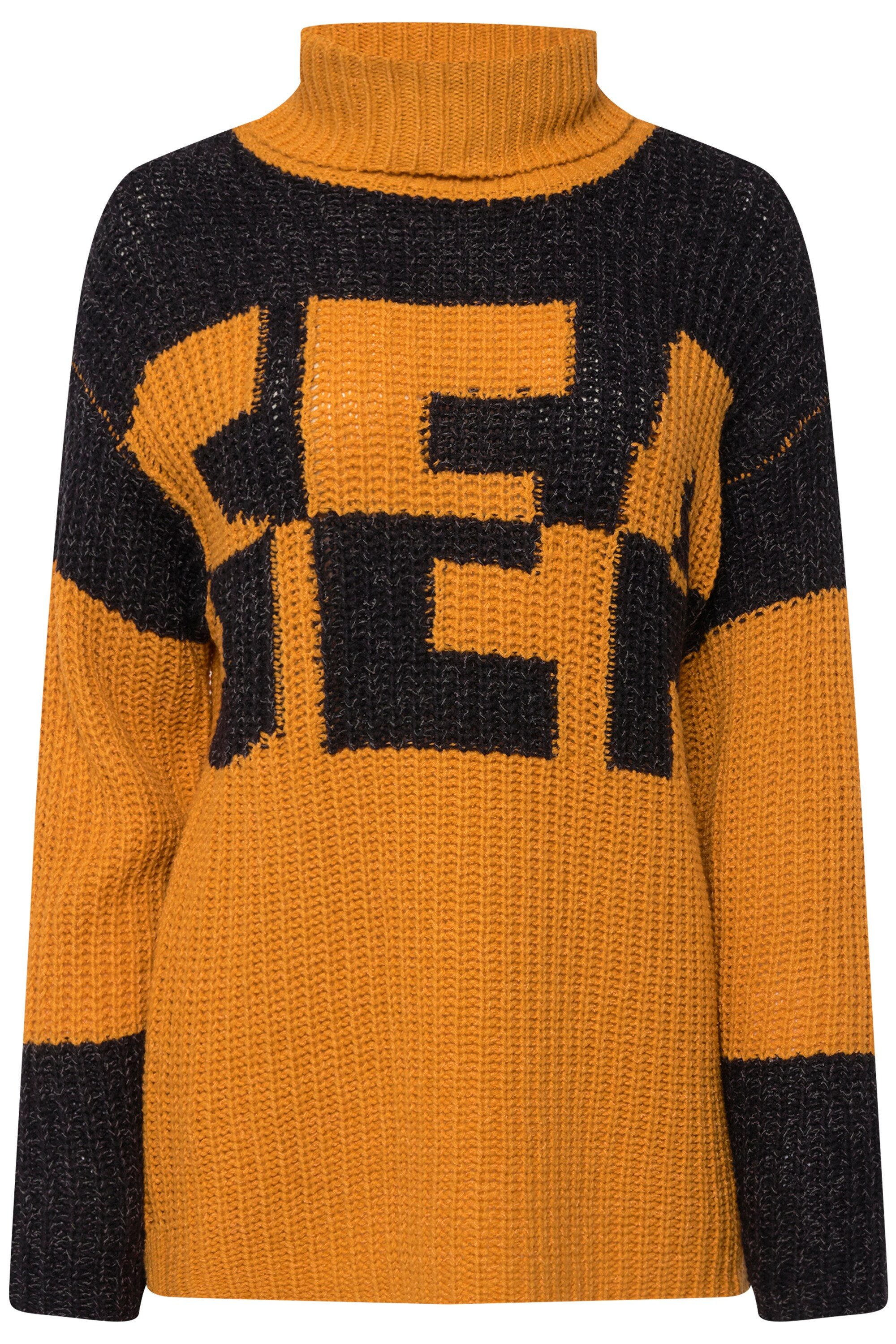 Laurasøn Strickpullover Pullover Colorblocking Wording SEA günstig online kaufen