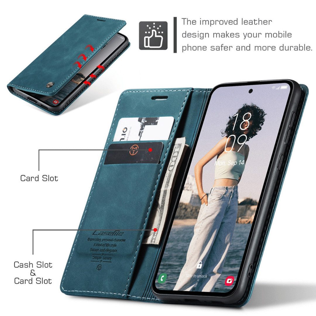 SmartUP Smartphone-Hülle für Samsung Galaxy A56 5G Klapphülle Fliphülle Tasche Full Case Cover 6,7 Zoll, Integrierte Standfunktion, zwei Kartenfächer – Bild 4 von 5