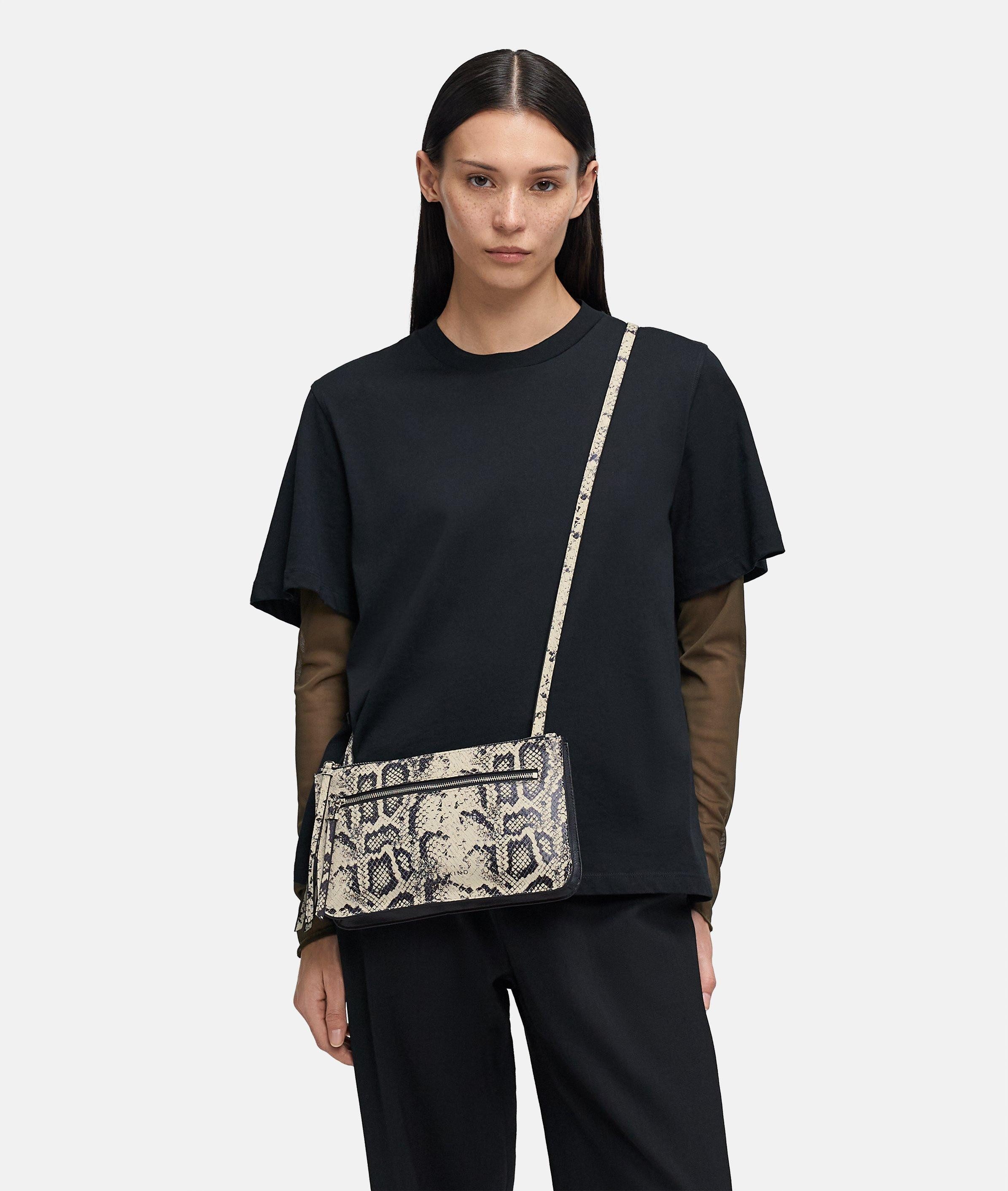 Liebeskind Berlin Umhängetasche Snake Double Zena Crossbody S, Handliche Umhängetasche aus Rindsleder