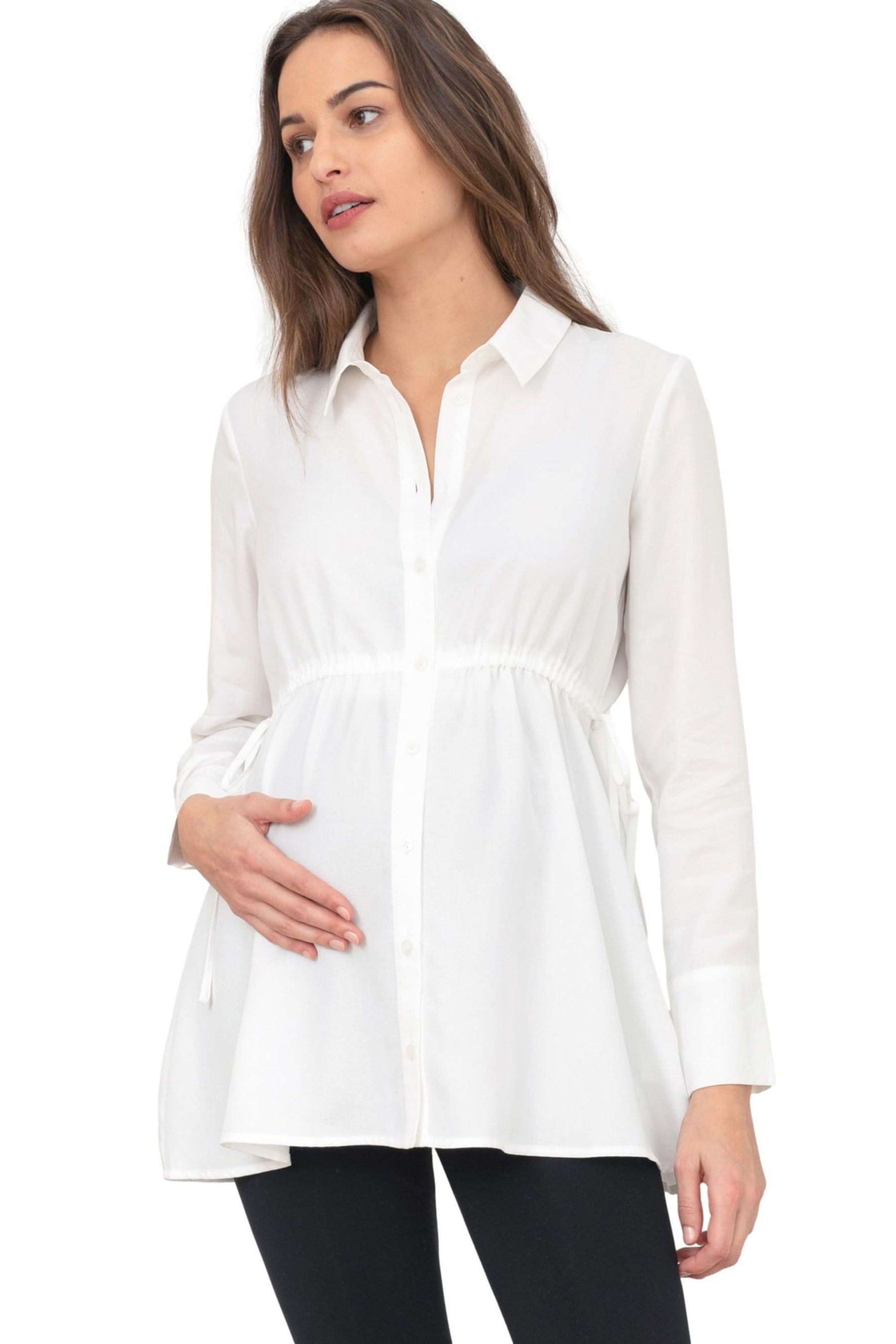 Seraphine Hemdbluse Seraphine Bluse mit Kordelzug Umstands-/Stillmode (1-tlg)