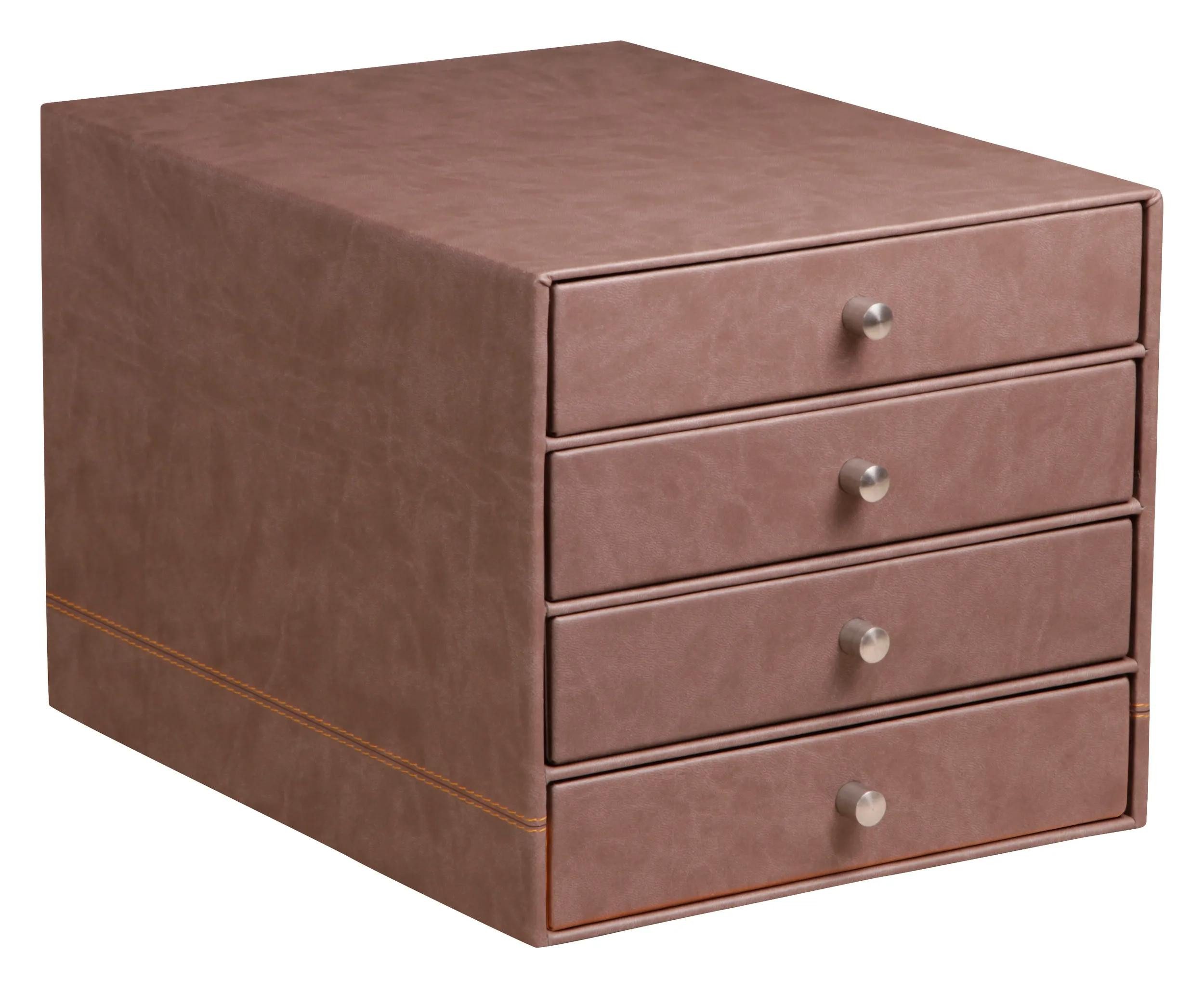EXACOMPTA Notizheft Schubladenbox 4Laden Kunstleder 24,8x32,7x22,8cm Braun 318863C, Rhodia, Blöcke, Hefte und Ноутбуки