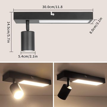 Diyarts LED Deckenstrahler, LED wechselbar, Warmweiß, 1 oder 2 Flammig, Deckenlampe, modern LED Deckenspot