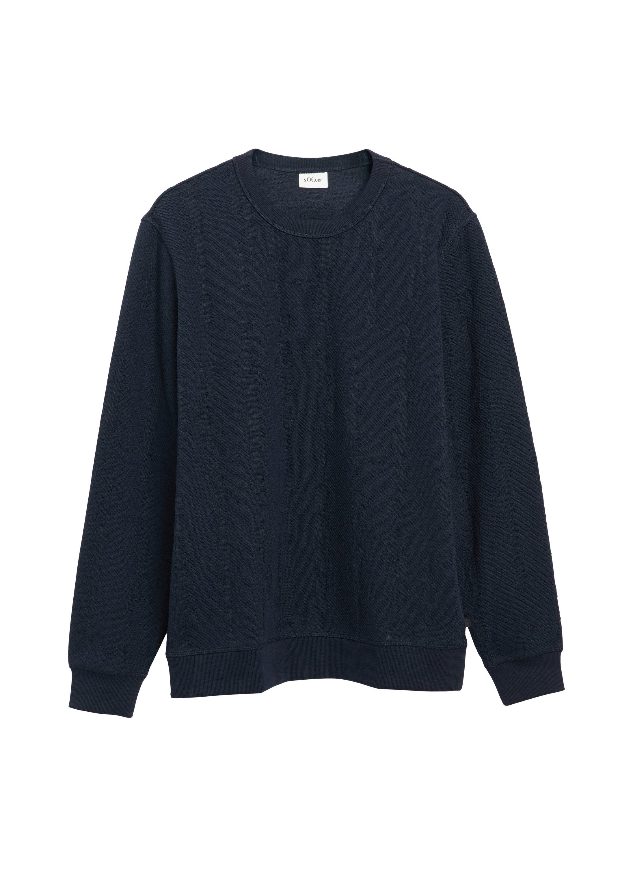 s.Oliver Sweatshirt Sweatshirt Sweatshirt mit Jacquard-Struktur