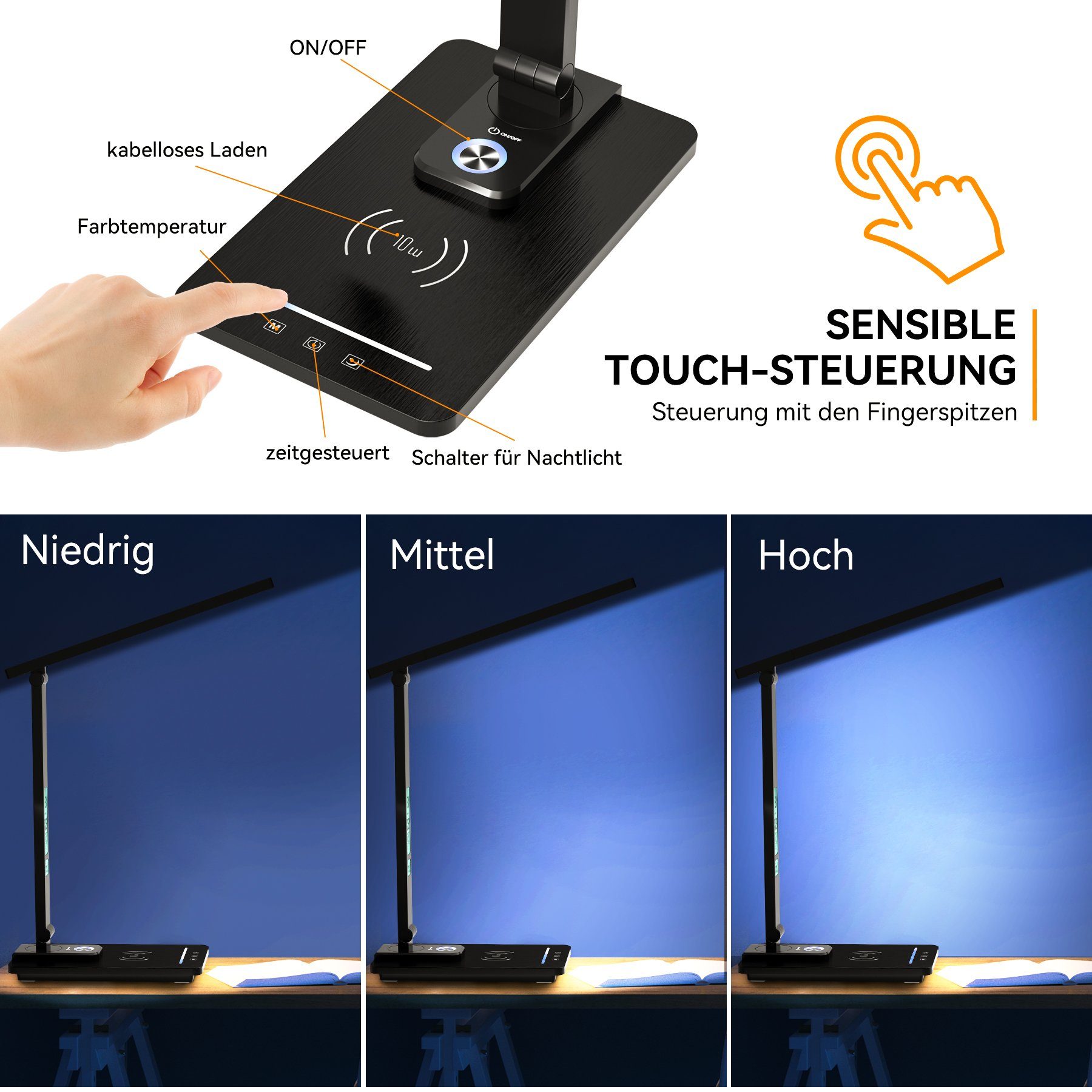 Senmudi Schreibtischlampe LED Schreibtischlampe,5 Helligkeitsstufen LED günstig online kaufen