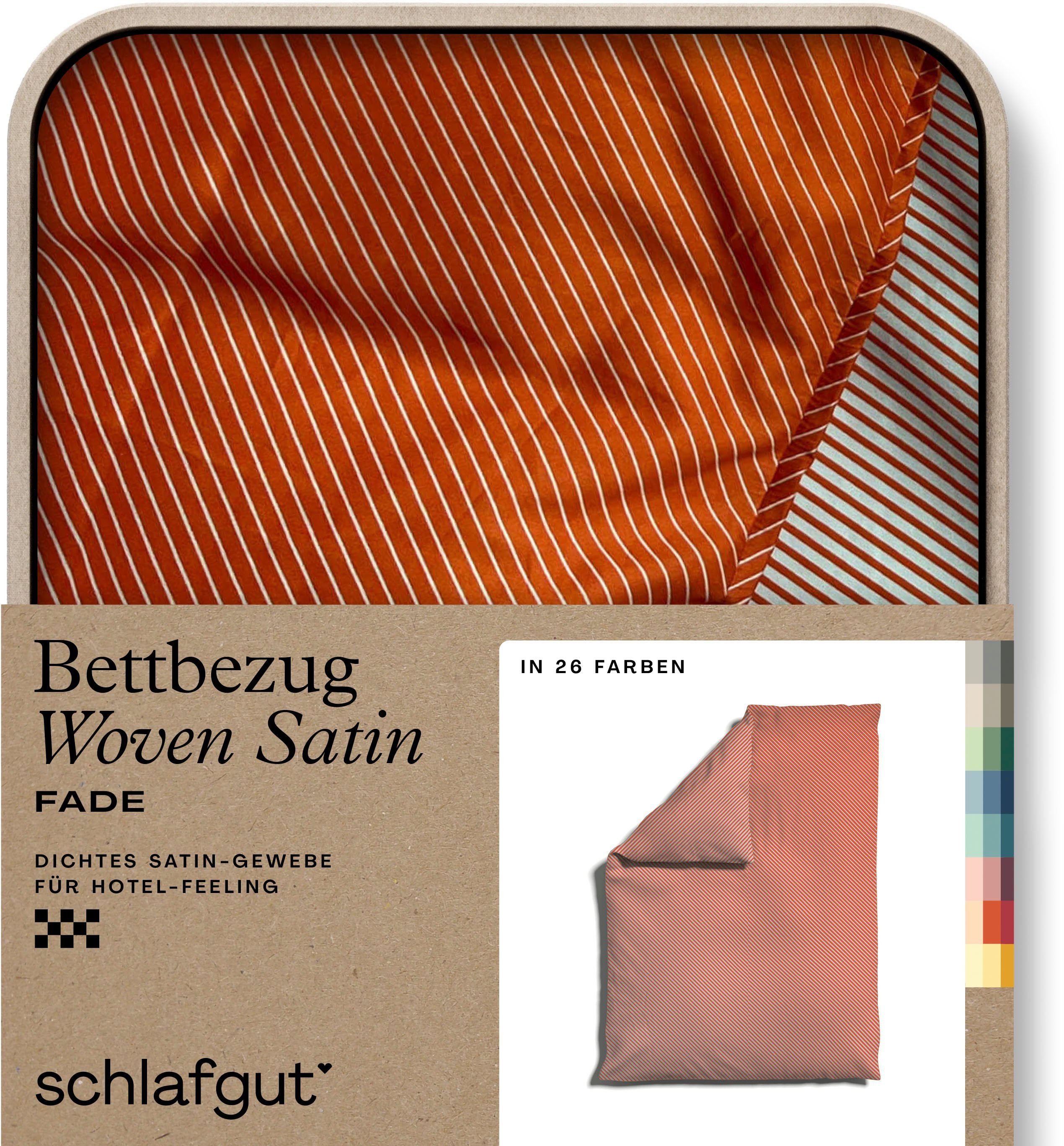 Bettbezug Woven Satin Fade mit feinen Streifen, Schlafgut (1 St), mit Farbverlauf, Mix & Match: passender Kissenbezug erhältlich