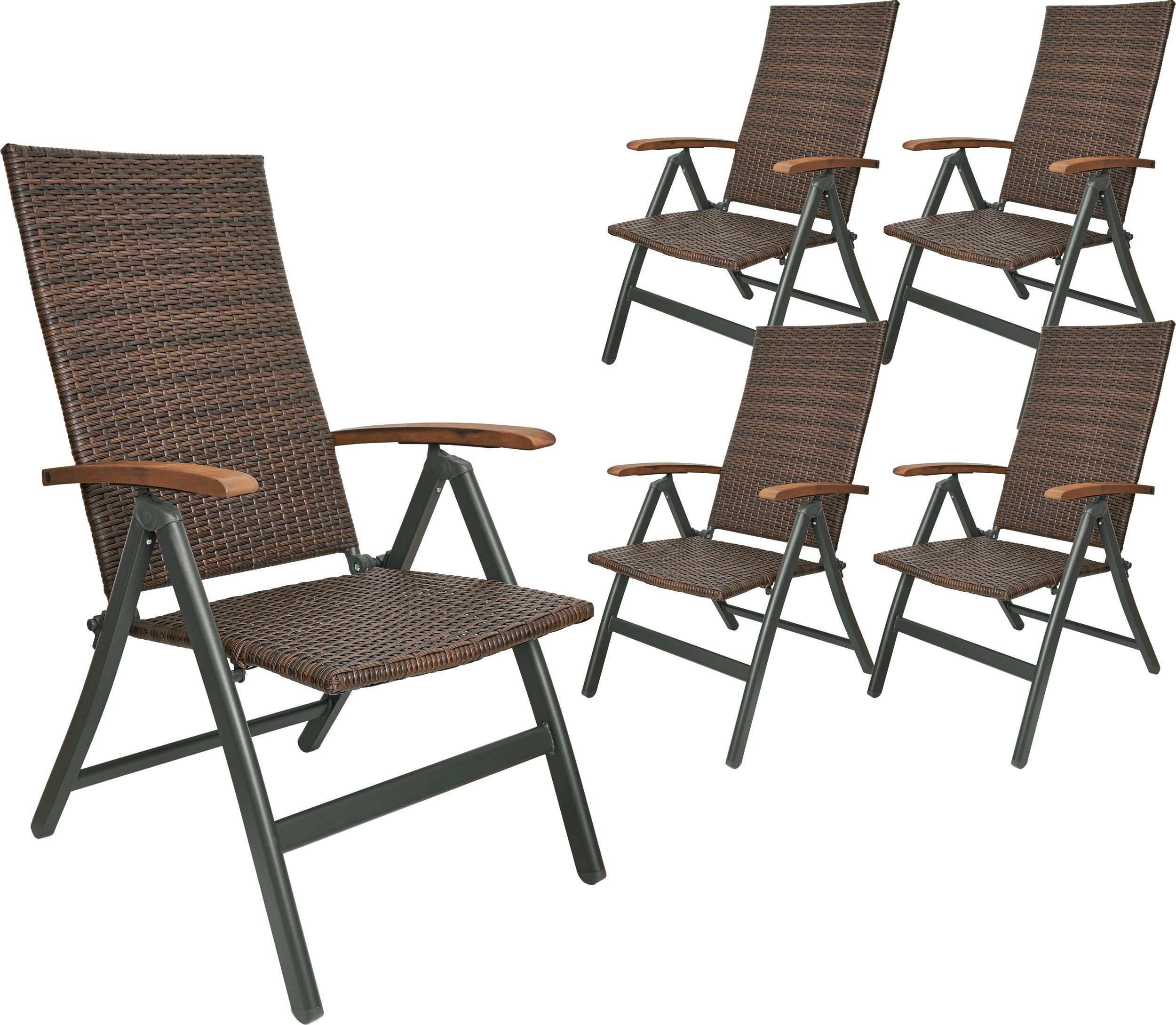 BRUBAKER Gartenstuhl Polyrattan Stuhl "Modena" (Set, günstig online kaufen