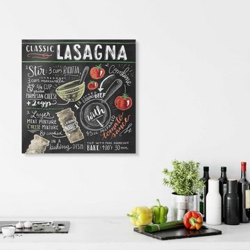 Posterlounge XXL-Wandbild Lily & Val, Lasagne Rezept (Englisch), Küche Illustration