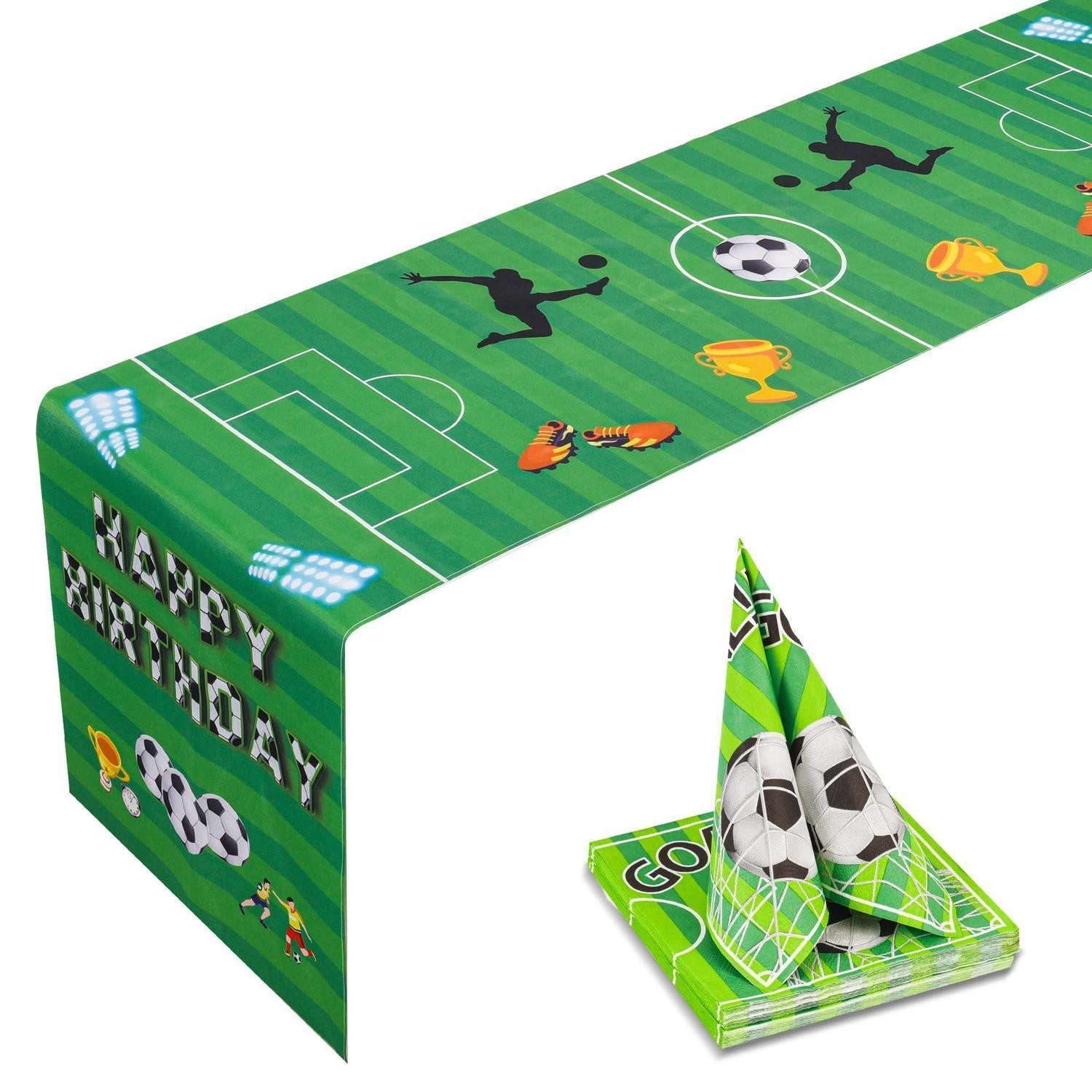 LuxusKollektion Dekokugel Tischdeko Set Geburtstag Fussball 20 Servietten (1 St)