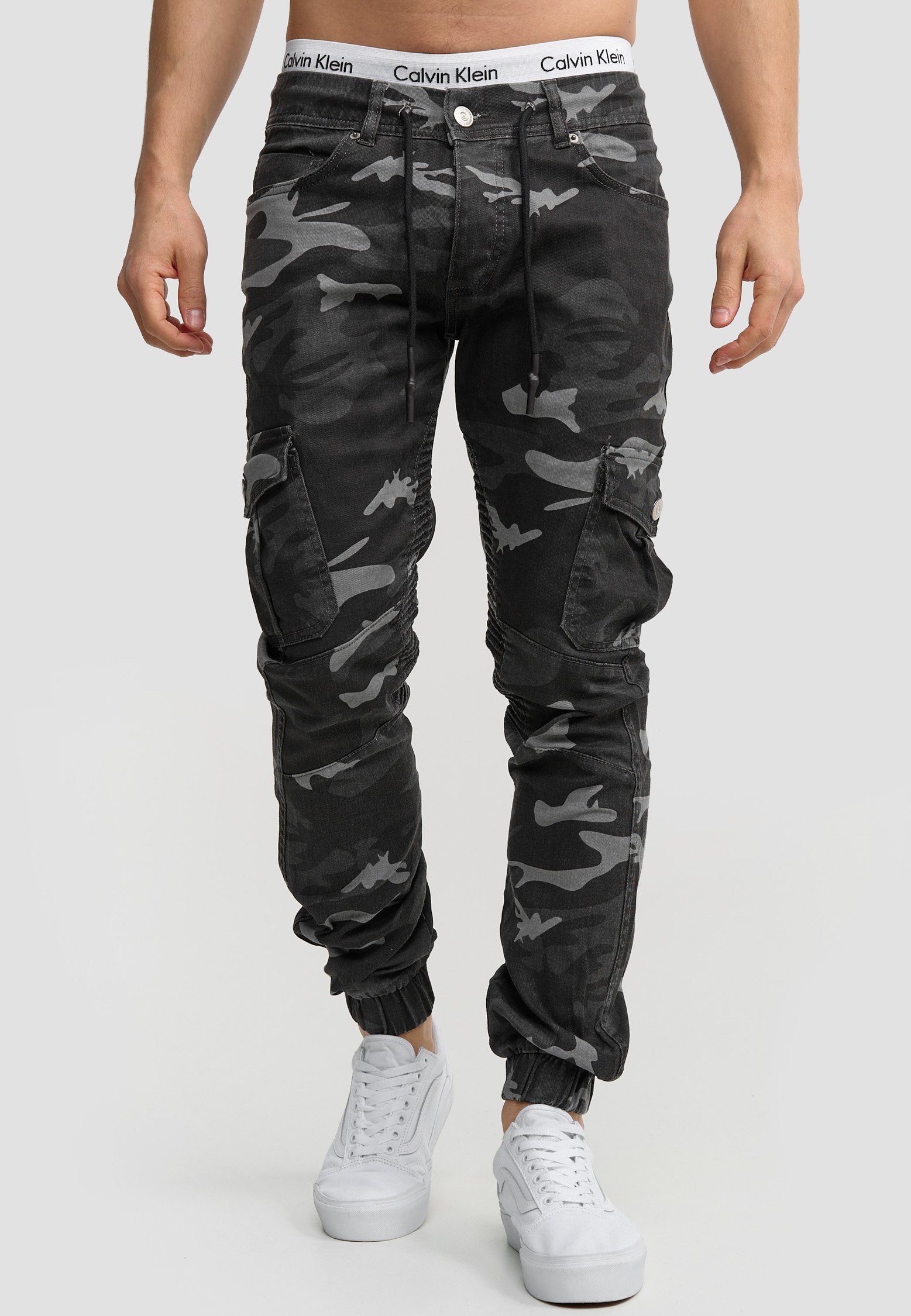 Designer Camouflage Hose Männer Fit Chino Slim Jeans Schwarz Code47 3207C Herren Slim Chinohose Slim-fit-Jeans