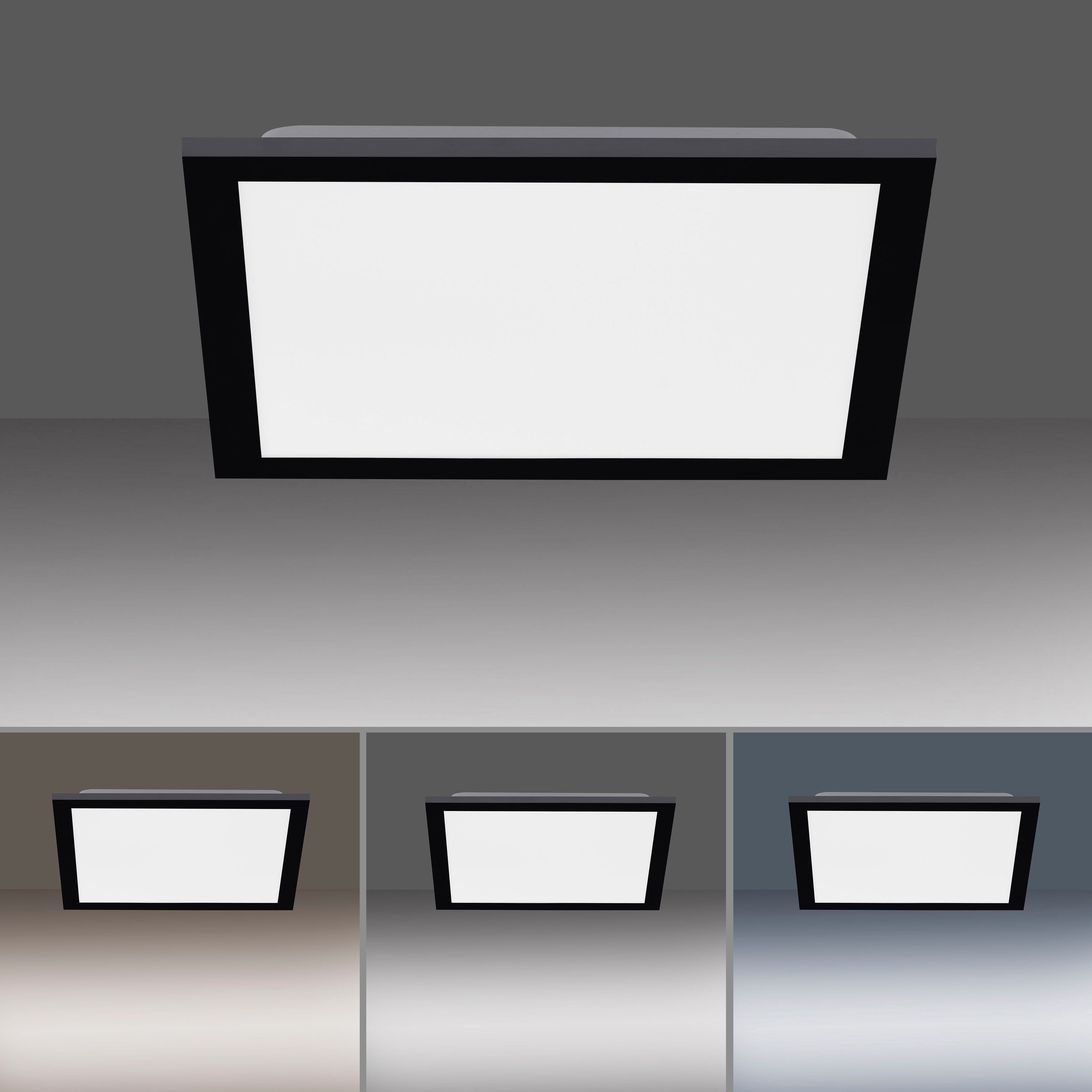 Leuchten Direkt LED Deckenleuchte Dimmfunktion, LED Fernbedienung nach FLAT, kaltweiß, dimmbar über Netz, Memory, - Infrarot fest Trennung integriert, inkl., vom Fernbedienung, warmweiß