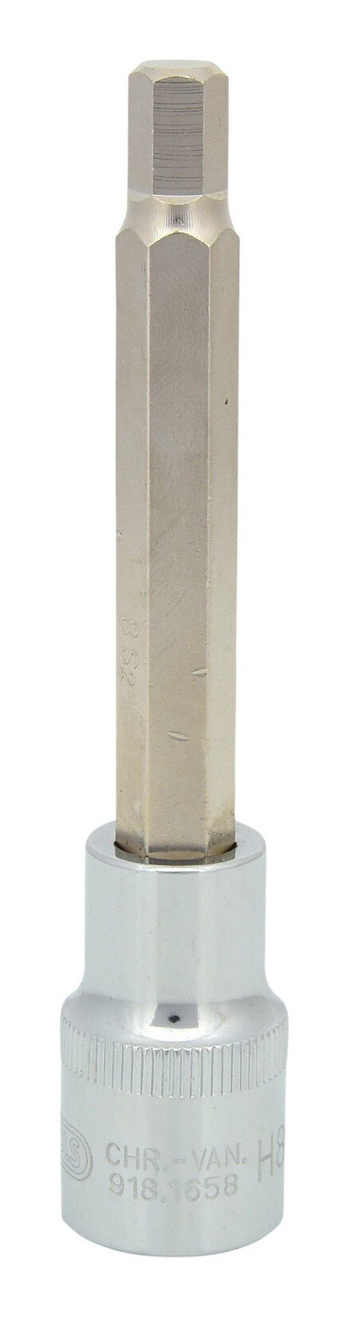 KS Tools Sechskant-Bit CHROMEplus, 1/2" Stecknuss Innensechskant, lang, 8 mm