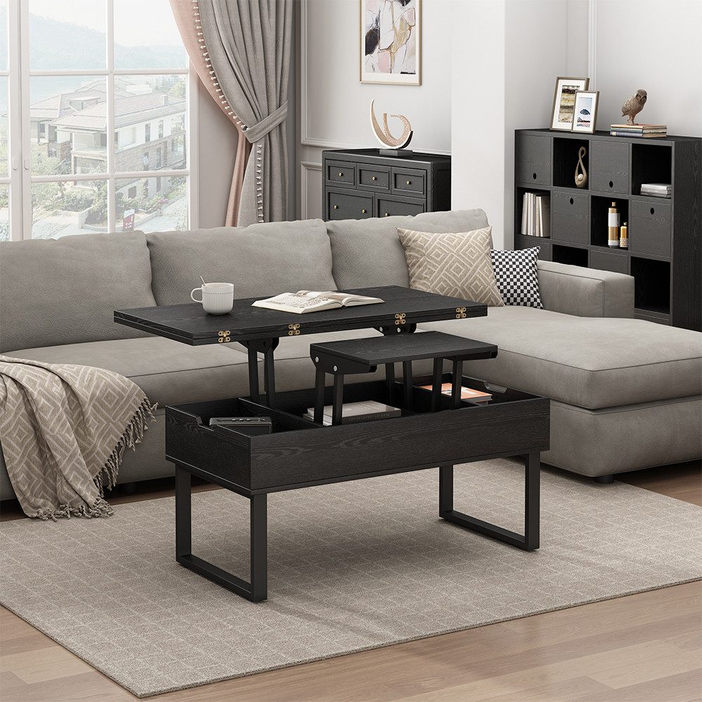 Vicco Couchtisch Lifty, Schwarz, 100 x 50 cm mit Liftfunktion (1-St)