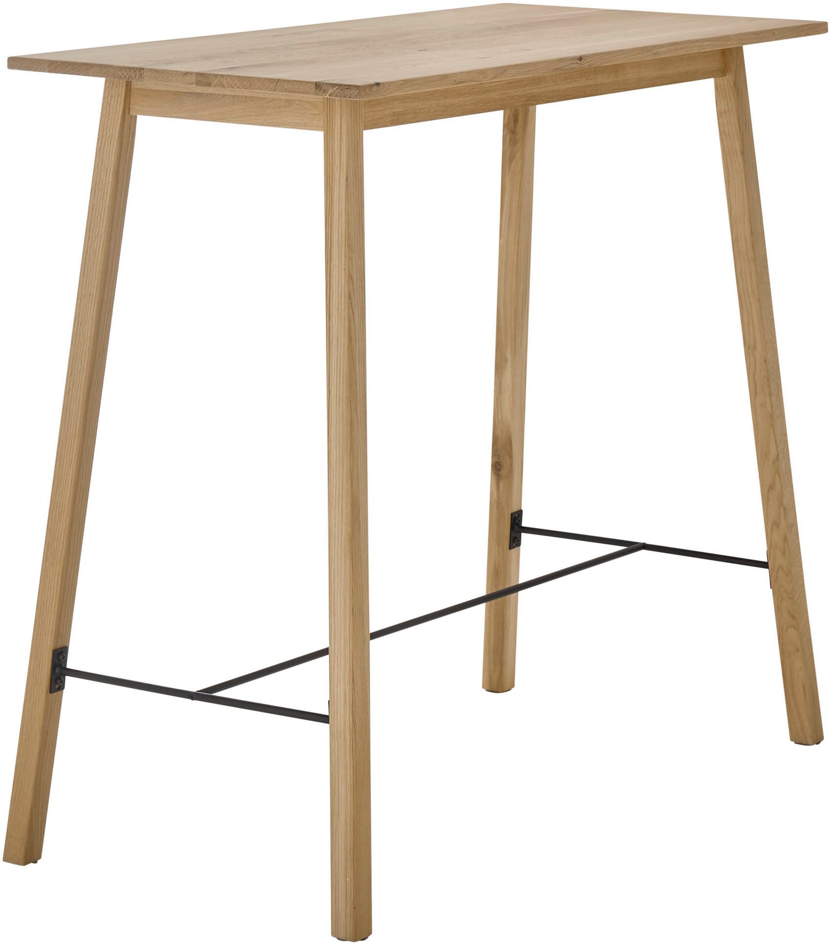 Stolkom Sp.z.o.o. Bartisch Jules Eiche Massivholz geölt, Hochtisch BxHxT 120x104x60 cm, Skandi Look Eiche Massivholz geölt durchgehende Lamelle