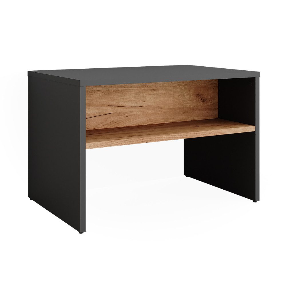 Vicco Schuhbank Orlando, Anthrazit/Goldkraft Eiche, 60 x 60 cm