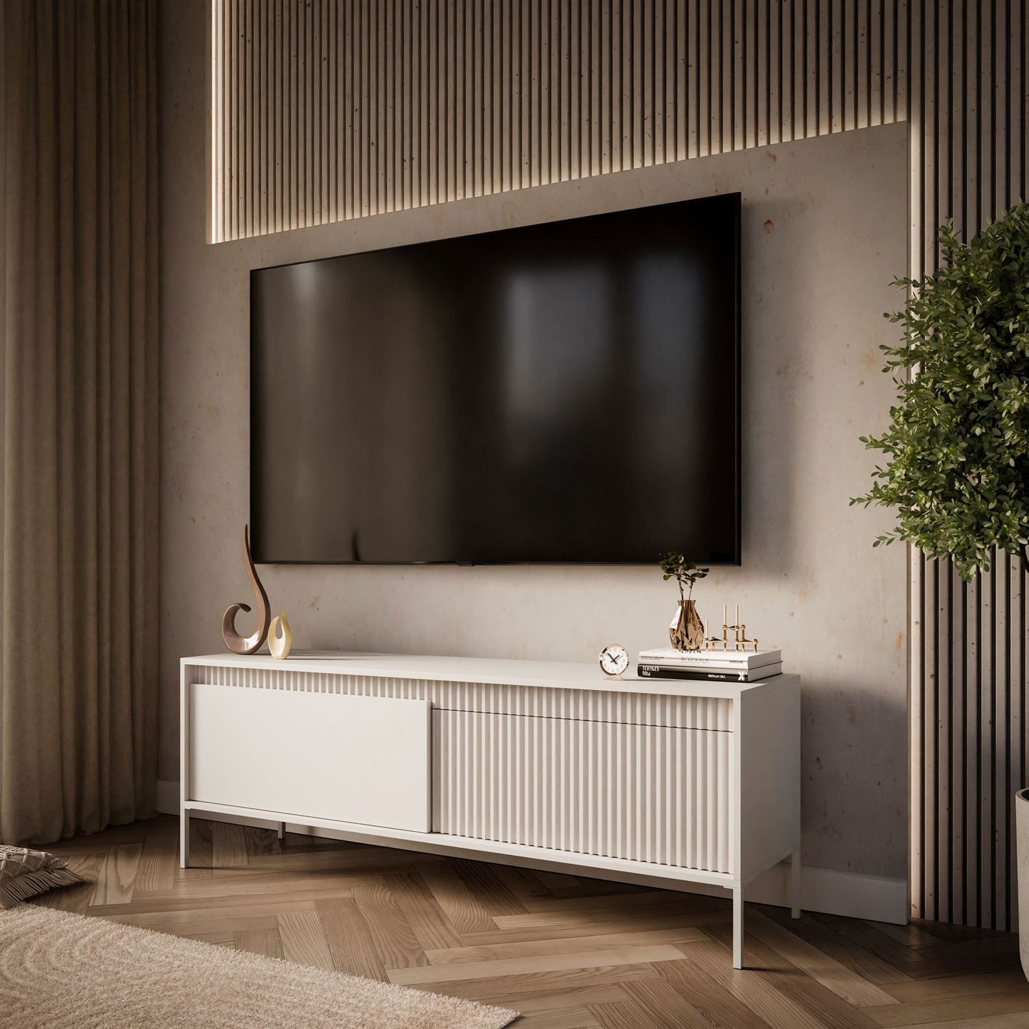 Lookway TV-Schrank YASUMI 153 cm TV Lowboard mit 2 Türen günstig online kaufen