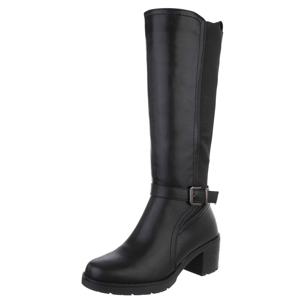 Ital-Design Damen Freizeit Stiefel (88577562) Blockabsatz Stiefel in Schwar günstig online kaufen