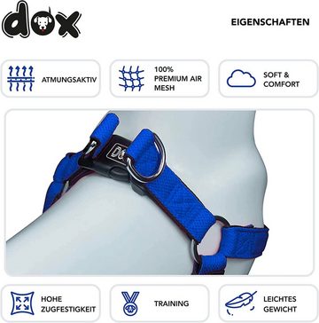 DDOXX Hunde-Geschirr Hundegeschirr Air Mesh Step-In, verstellbar, gepolstert, Blau L - 3,2 X 65-99 Cm