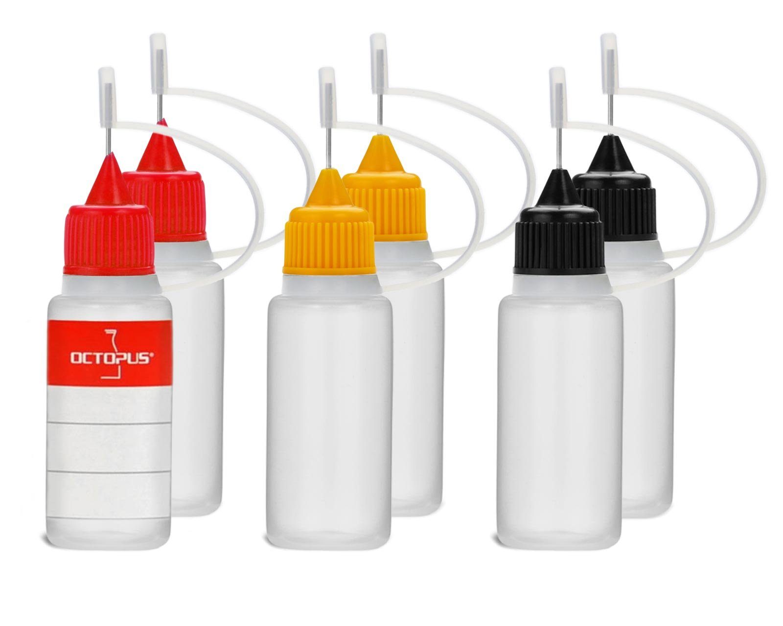 OCTOPUS Kanister 6 Plastikflaschen 10 ml aus LDPE, G14, Tropfverschluss mit Nadelkappe, (6 St)