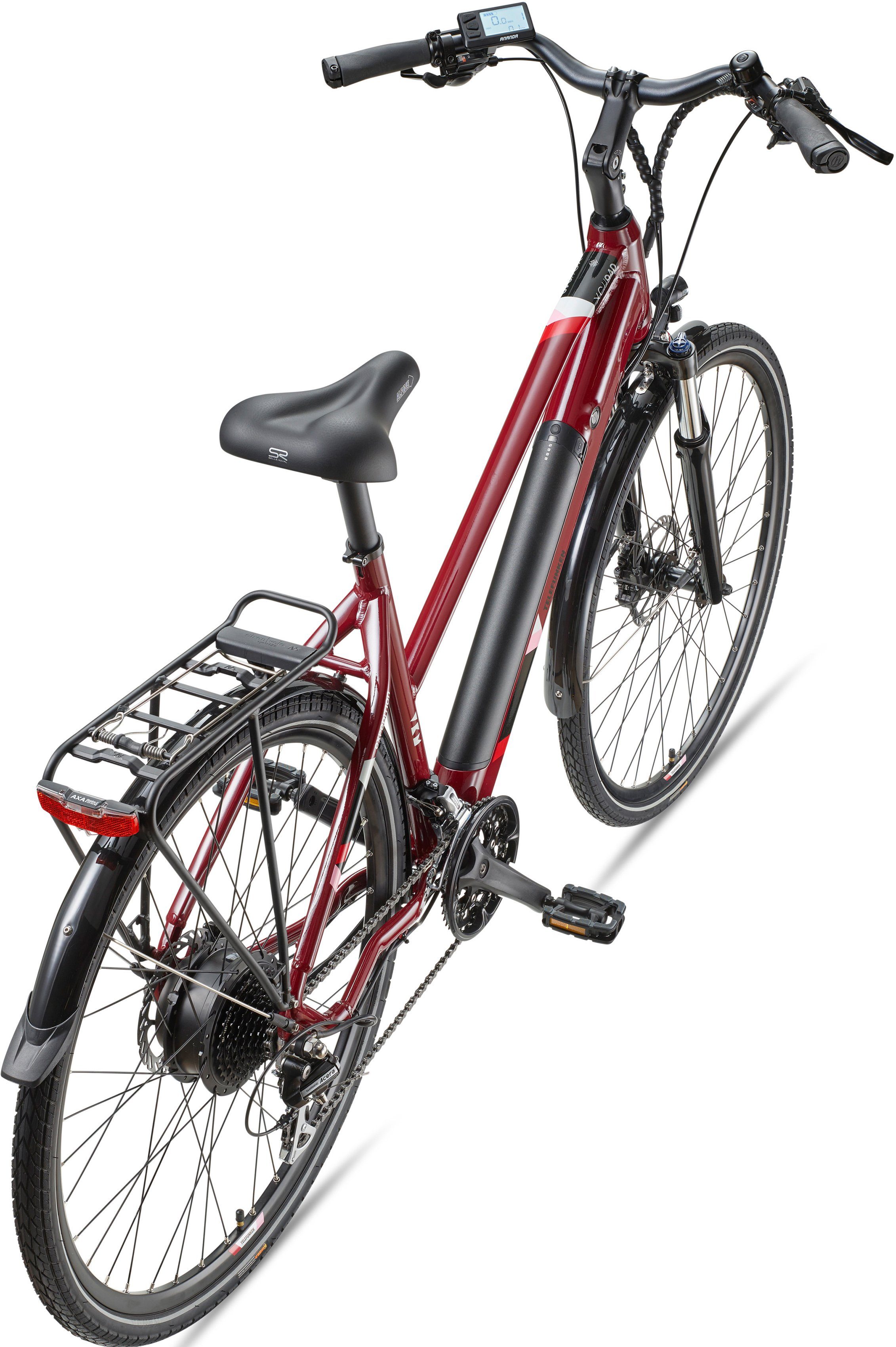 Telefunken E-Bike Trekkingrad Expedition XC940, 24 Gang Shimano Acera Schaltwerk, Kettenschaltung, Heckmotor, 417,6 Wh, (Straßenzulassung, ca. 100 km Reichweite, hydraulische Scheibenbremsen), Trekking Elektrofahrrad, Damen, 28 Zoll, 36 V 417,6 Wh Akku, Pedelec